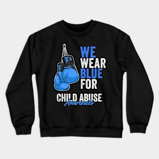 Child Abuse Prevention Awareness Month Blue Ribbon gift idea Crewneck Sweatshirt